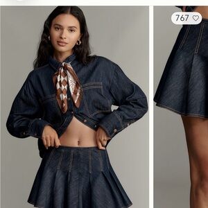 Chic Denim Skirt Set